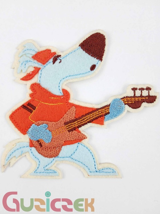 Naprasowanka Pies z gitarą 90x90 mm