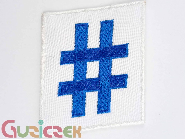 Naprasowanka Hasztag 60x70 mm niebieska