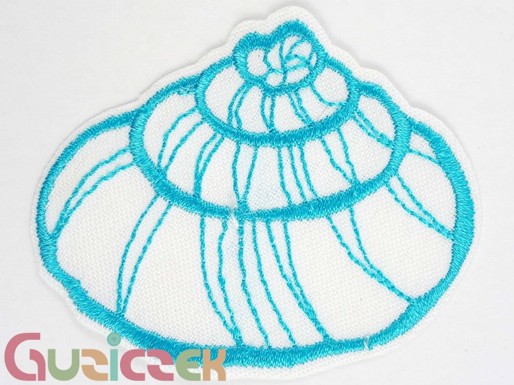 Naprasowanka Muszelka 65x50 mm błękitna