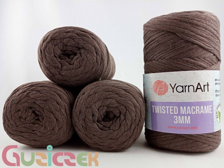 YarnArt twisted macrame 3mm 769 czekoladowy