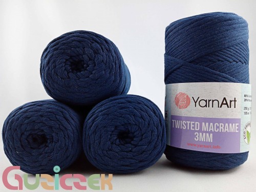 YarnArt twisted macrame 3mm 784 granatowy