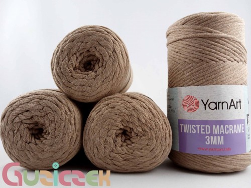 YarnArt twisted macrame 3mm 768 ciemny beż