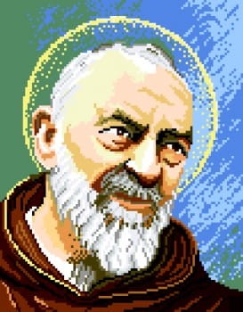 Kanwa z nadrukiem 24x31cm Ojciec Pio