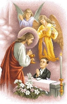 Kanwa z nadrukiem 40x63cm Pierwsza komunia