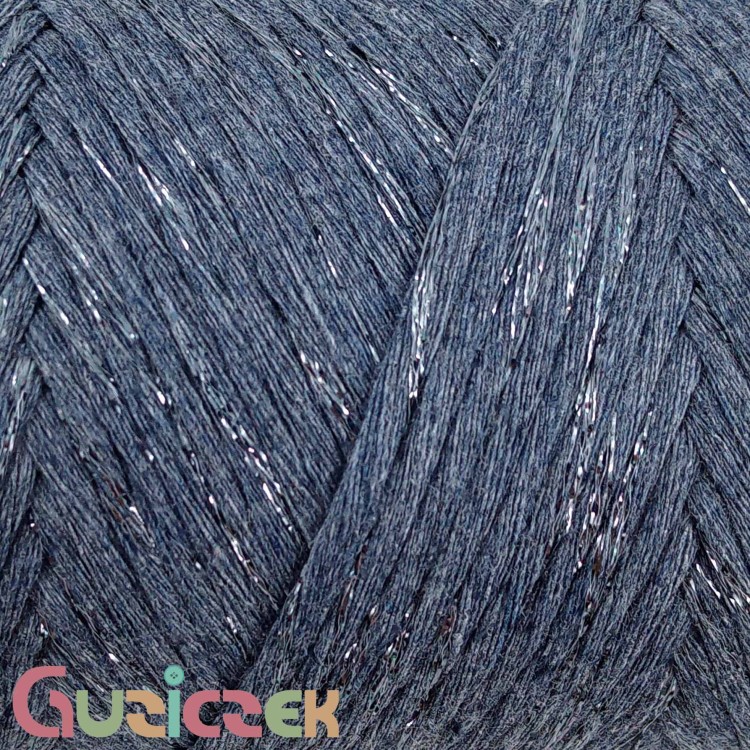 YarnArt twisted macrame 3mm lurex 761 jeans