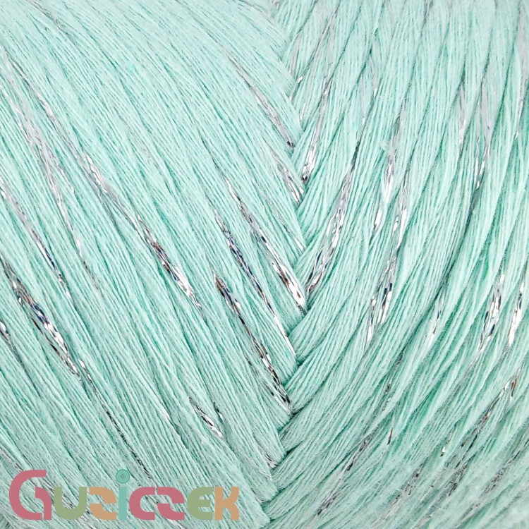 YarnArt twisted macrame 3mm lurex 775 miętowy