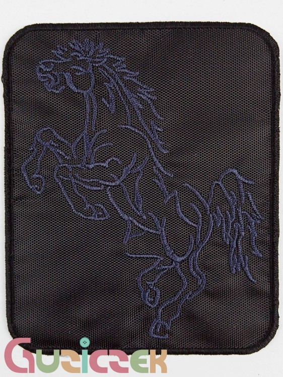Naprasowanka Koń 75x90 mm czarno-granatowa