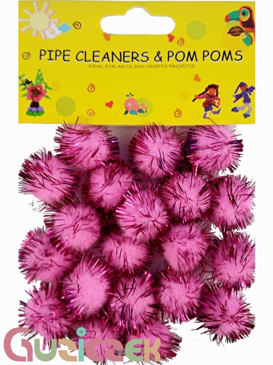 Pompony 20mm różowe