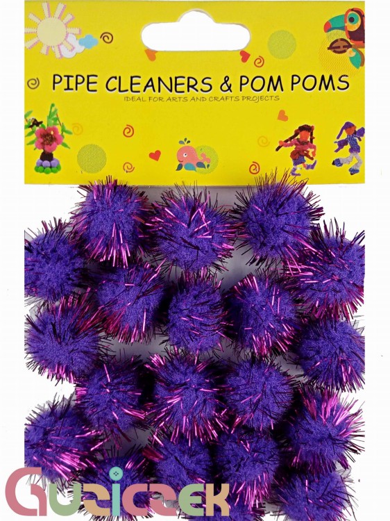 Pompony 20mm fioletowe