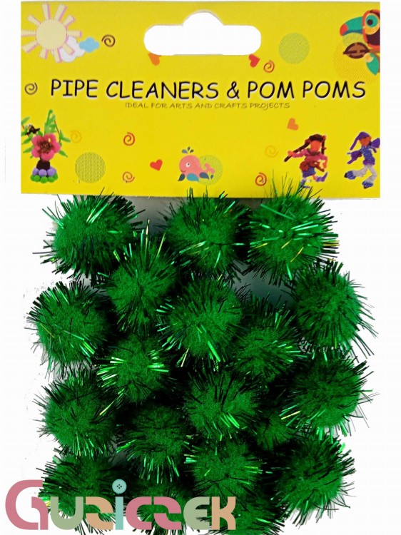 Pompony 20mm zielone