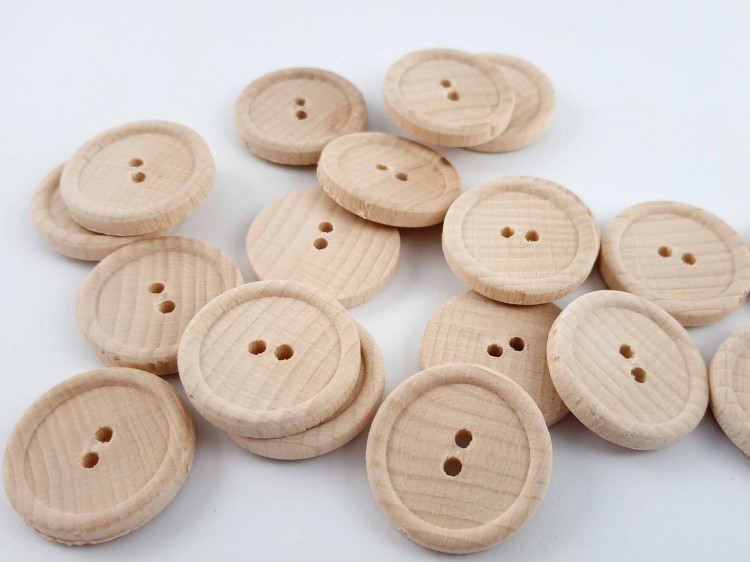 Guzik drewniany 22mm surowy