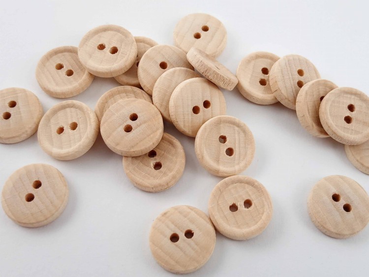 Guzik drewniany 15mm surowy