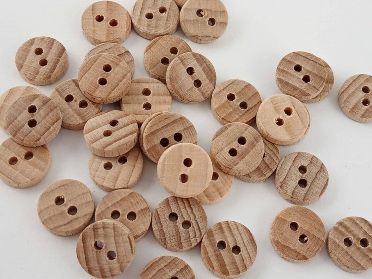 Guzik drewniany 10mm surowy