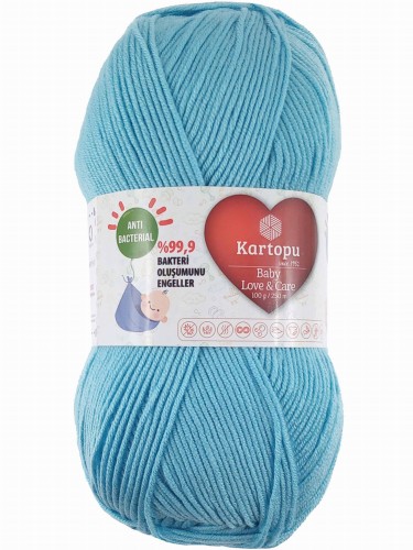 Włóczka Kartopu Baby Love&amp;Care 566 niebieskoturkusowy