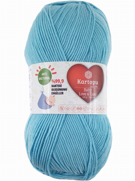 Włóczka Kartopu Baby Love&amp;Care 566 niebieskoturkusowy