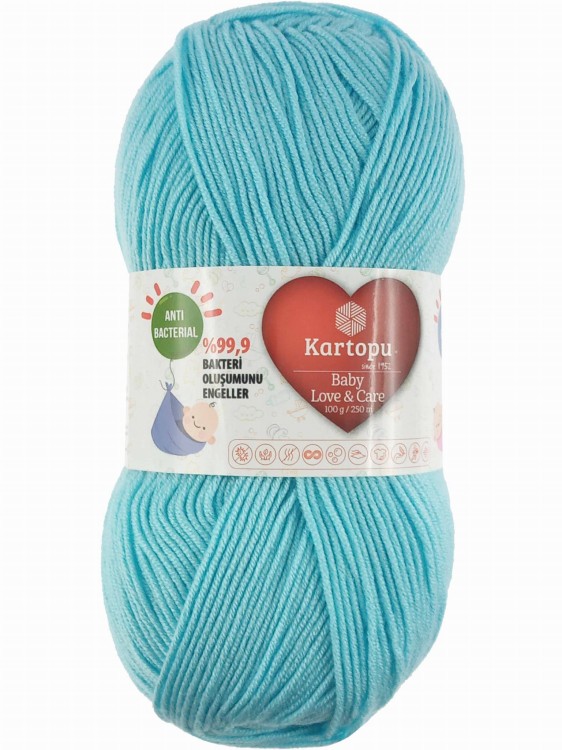 Włóczka Kartopu Baby Love&amp;Care 502 turkusowy