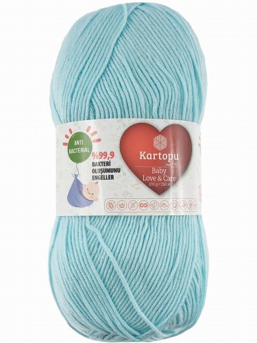 Włóczka Kartopu Baby Love&amp;Care 565 jasny turkus