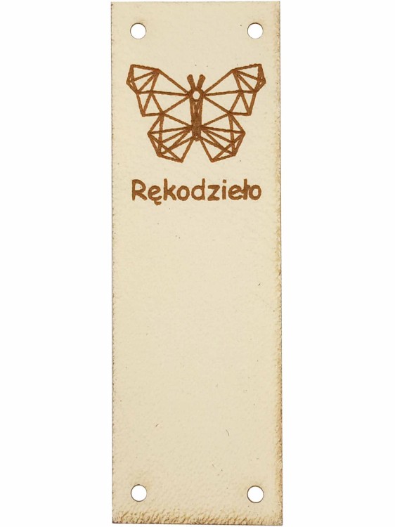 Rękodzieło z motylem, jasny beż