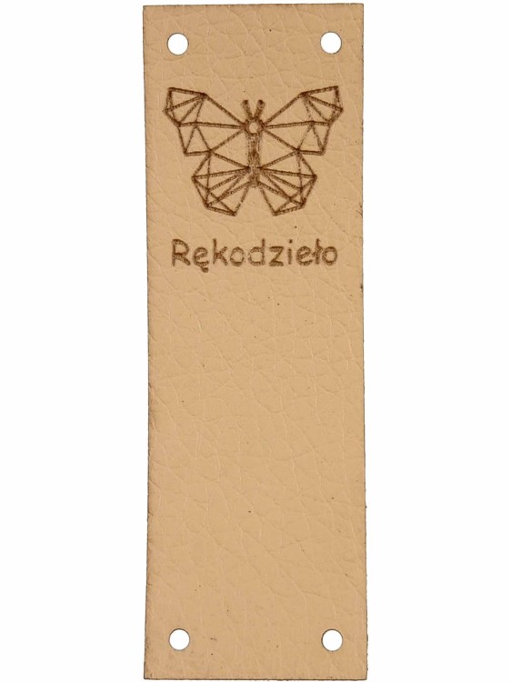 Rękodzieło z motylem, beżowy