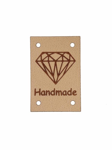 Handmade z diamentem, ciemny beż