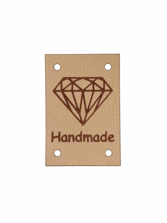 Handmade z diamentem, ciemny beż