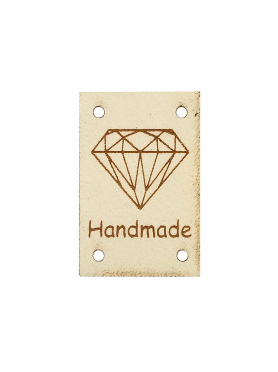 Handmade z diamentem, jasny beż