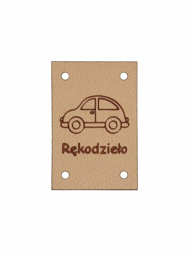 Rękodzieło z samochodem, ciemny beż
