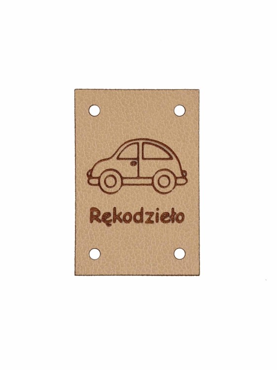 Rękodzieło z samochodem, ciemny beż