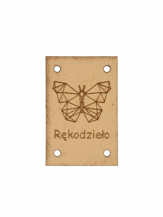 Rękodzieło z motylem, beżowy