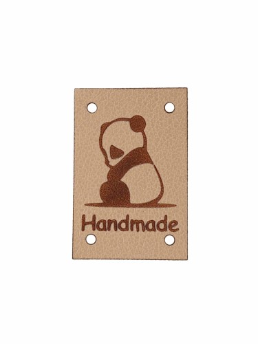 Handmade z pandą, ciemny beż