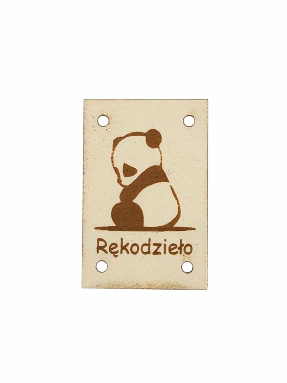 Rękodzieło z pandą, jasny beż