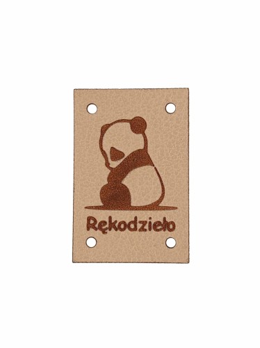 Rękodzieło z pandą, ciemny beż