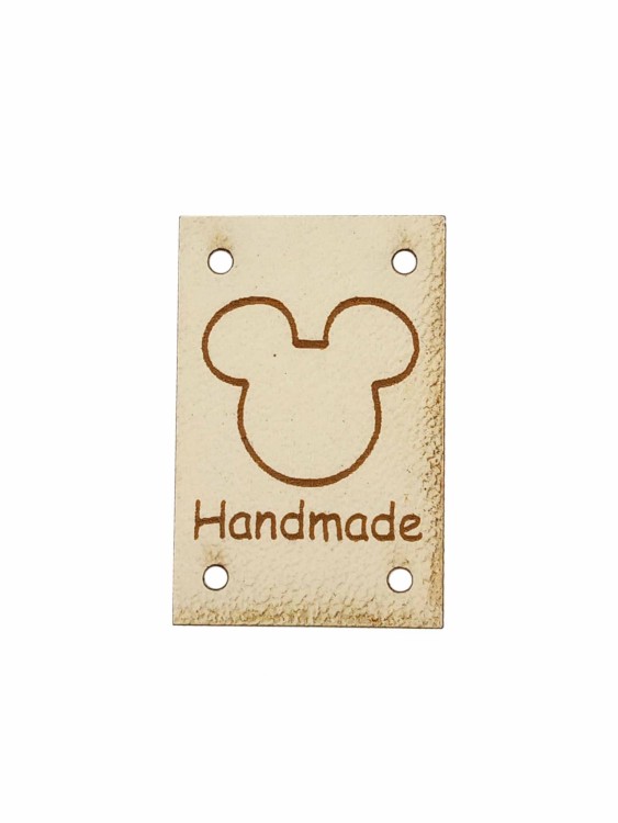 Handmade z myszką, jasny beż