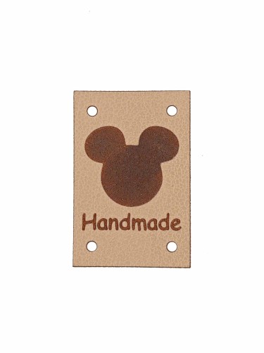 Handmade z myszką, ciemny beż