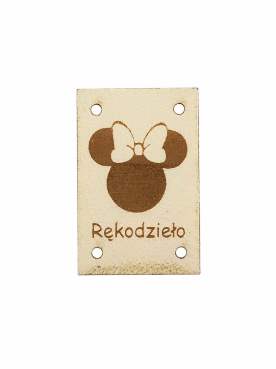 Rękodzieło z myszką, jasny beż