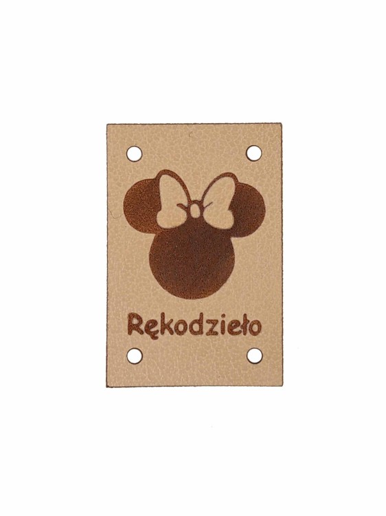 Rękodzieło z myszką, ciemny beż