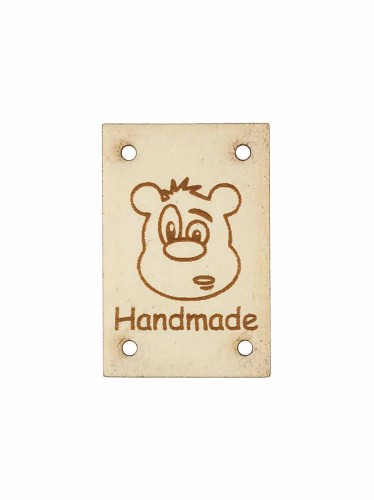 Handmade z misiem 3x2 jasny beż
