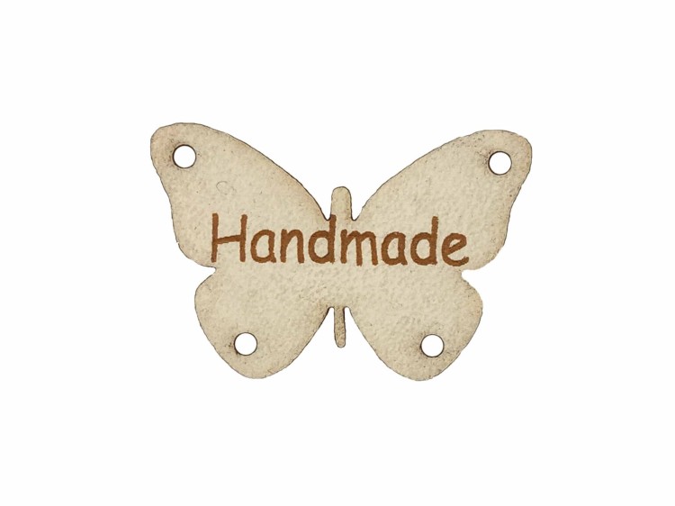 Handmade w kształcie motyla 2x3 jasny beż