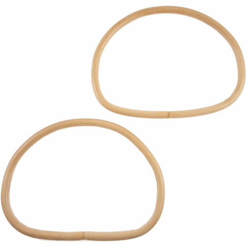 Ucha do torby bambusowe 13,5x17,5 cm naturalne