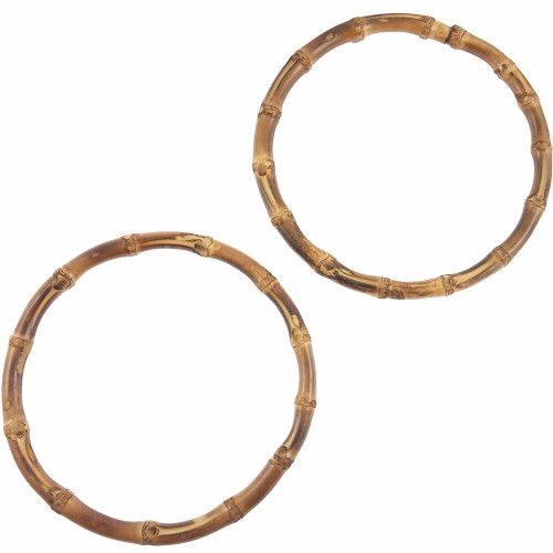 Ucha do torby bambusowe 15cm brązowy