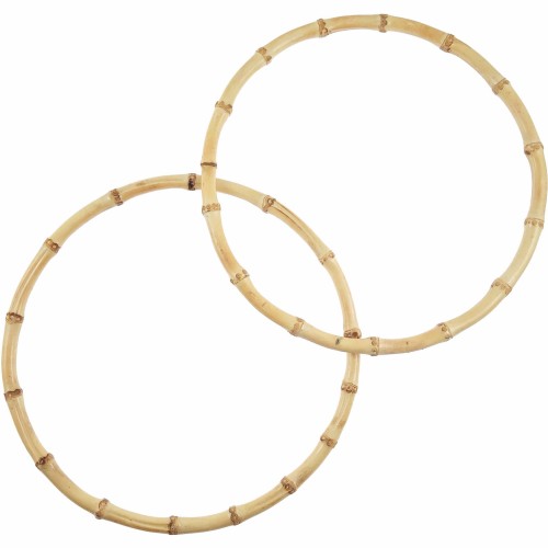 Ucha do torby bambusowe 20cm naturalne