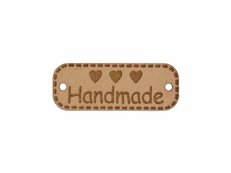 Handmade z serduszkami 1x3 beżowy