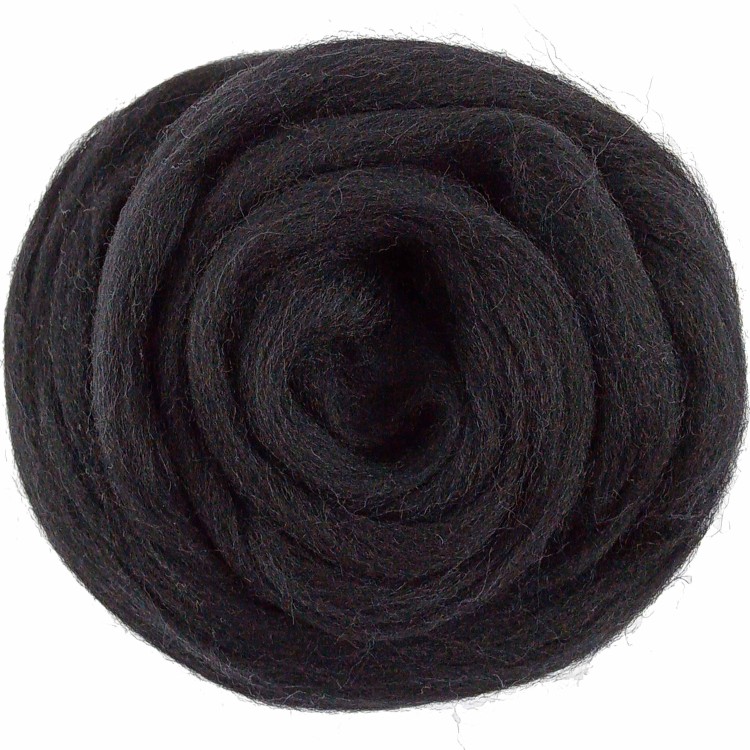 Wełna czesankowa 25g czarna