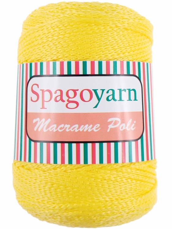 Sznurek Spagoyarn Macrame Poli 055 żółty