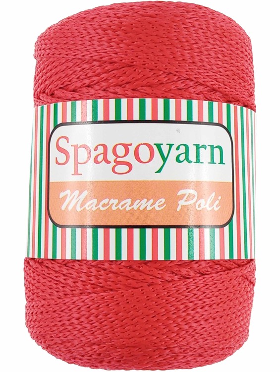 Sznurek Spagoyarn Macrame Poli 100 czerwony