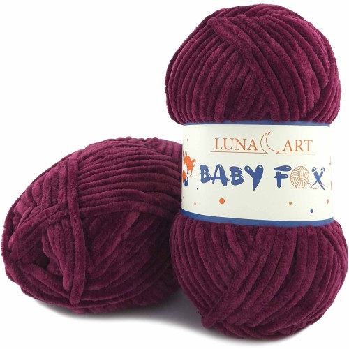 Włóczka Luna Art Baby Fox 100-66 bakłażanowy