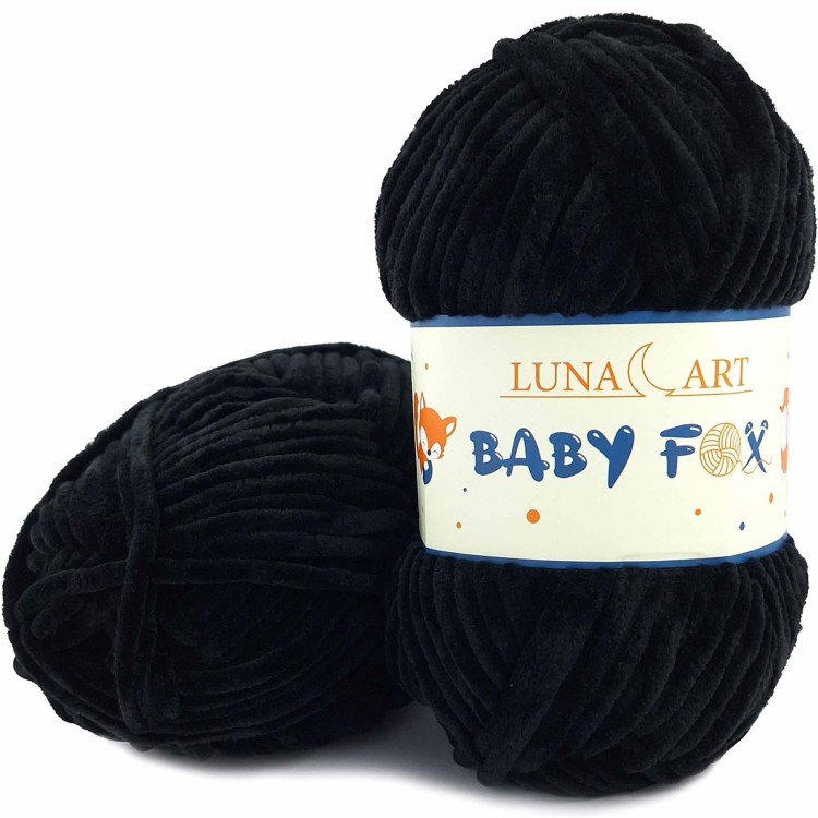 Włóczka Luna Art Baby Fox 100-10 czarny