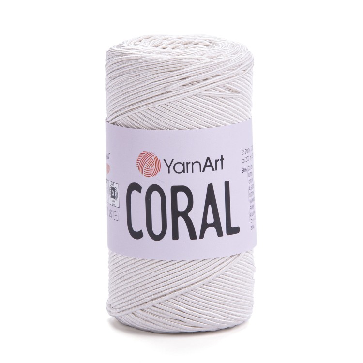 Sznurek YarnArt Coral 1901 biały