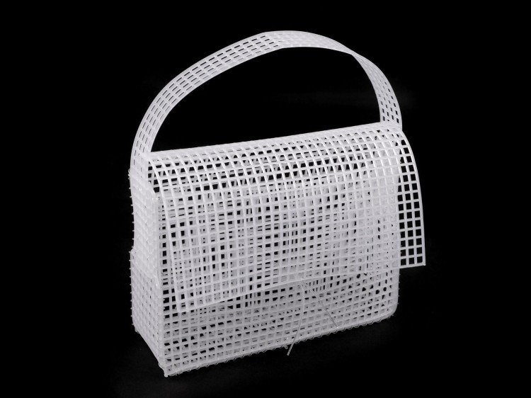 Kanwa plastikowa do torebki biała 17,5 x 13,5 x 5