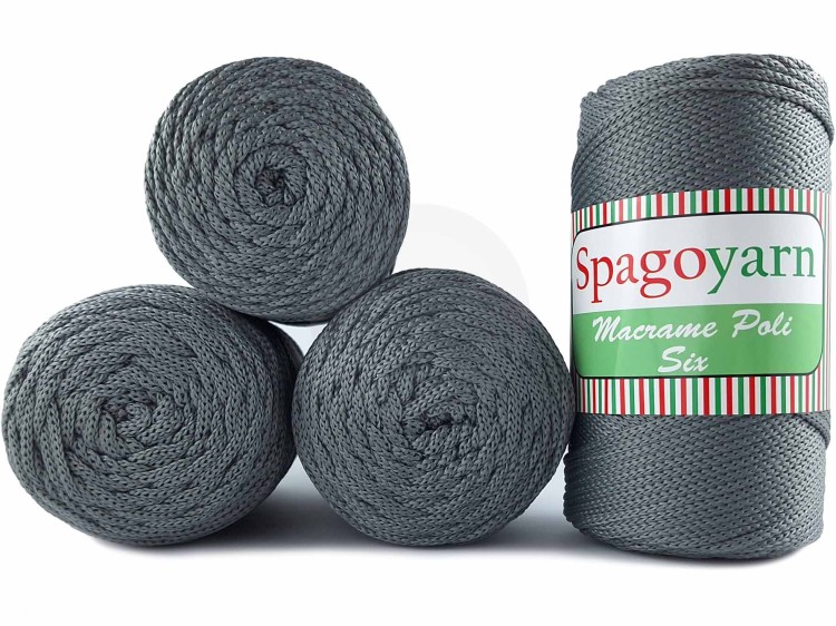Sznurek Spagoyarn Macrame Poli 064 szary